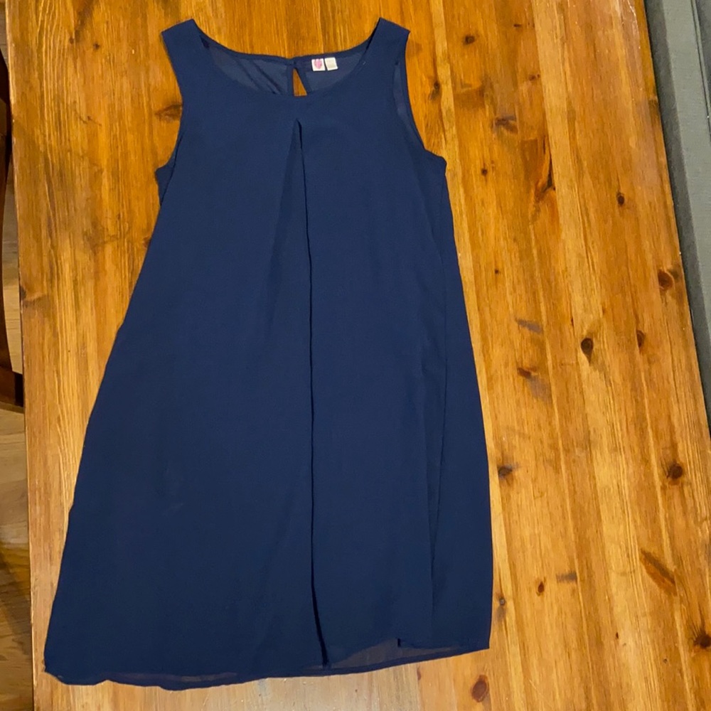 Navy Blue Sheer Dress